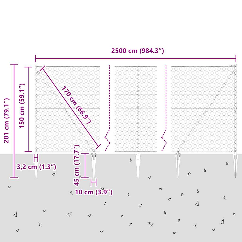 Zavareno žičano ograđivanje s bodljama 25 x 1,5 m (Š x V)