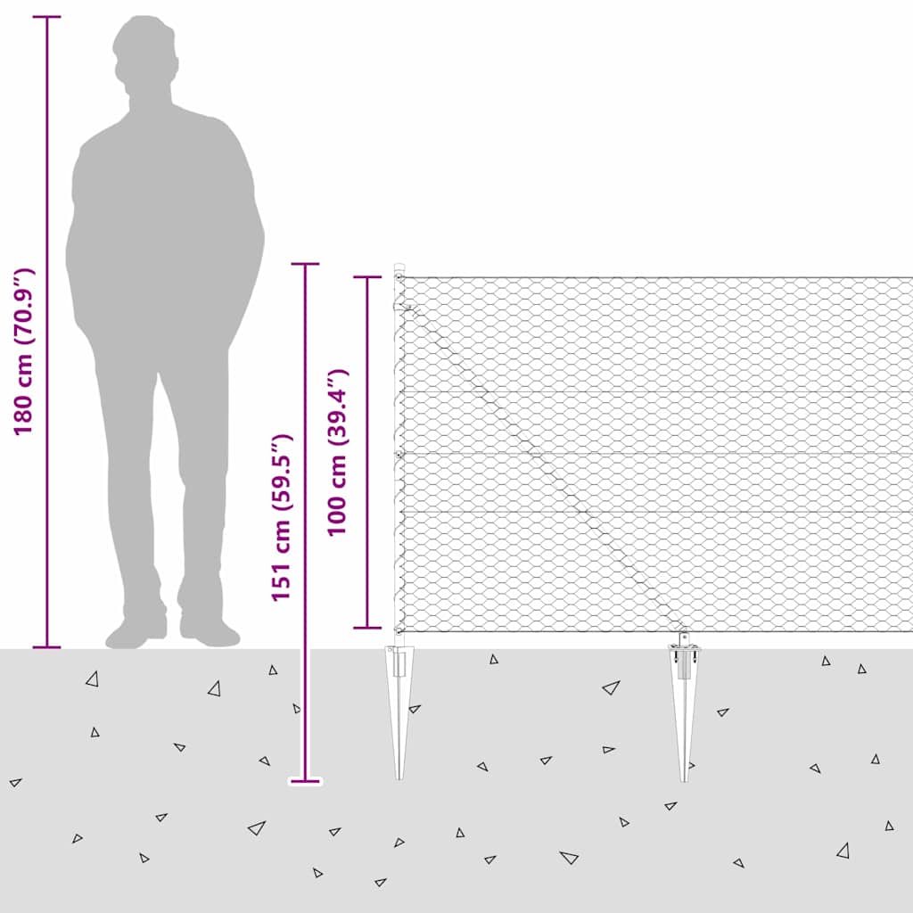Zavareno žičano ograđivanje s bodljama 50 x 1 m (Š x V)