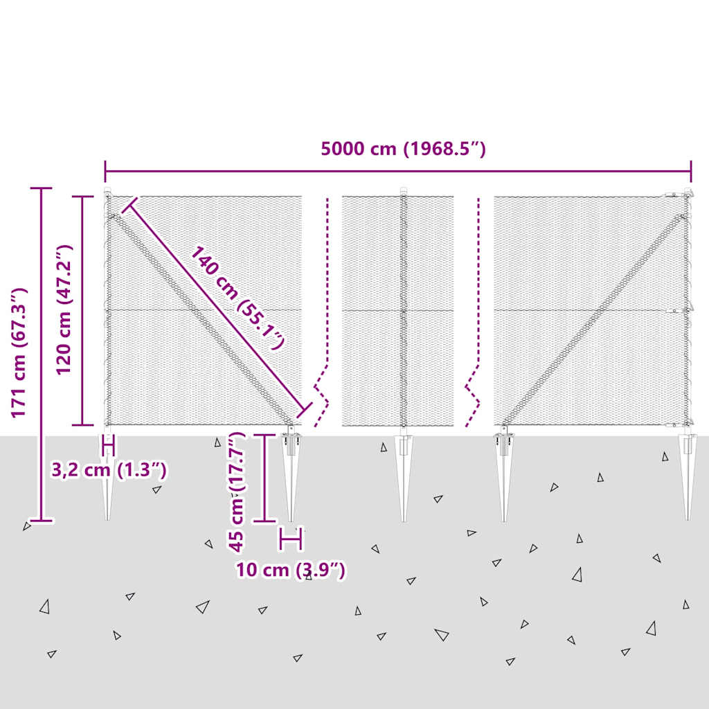 Zavareno žičano ograđivanje s bodljama 50 x 1,2 m (Š x V)