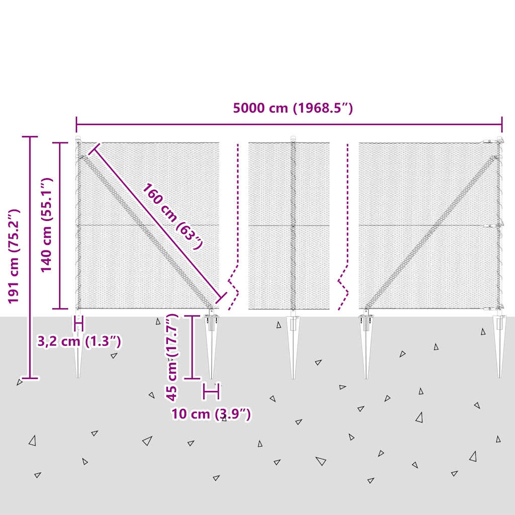 Zavareno žičano ograđivanje s bodljama 50 x 1,4 m (Š x V)