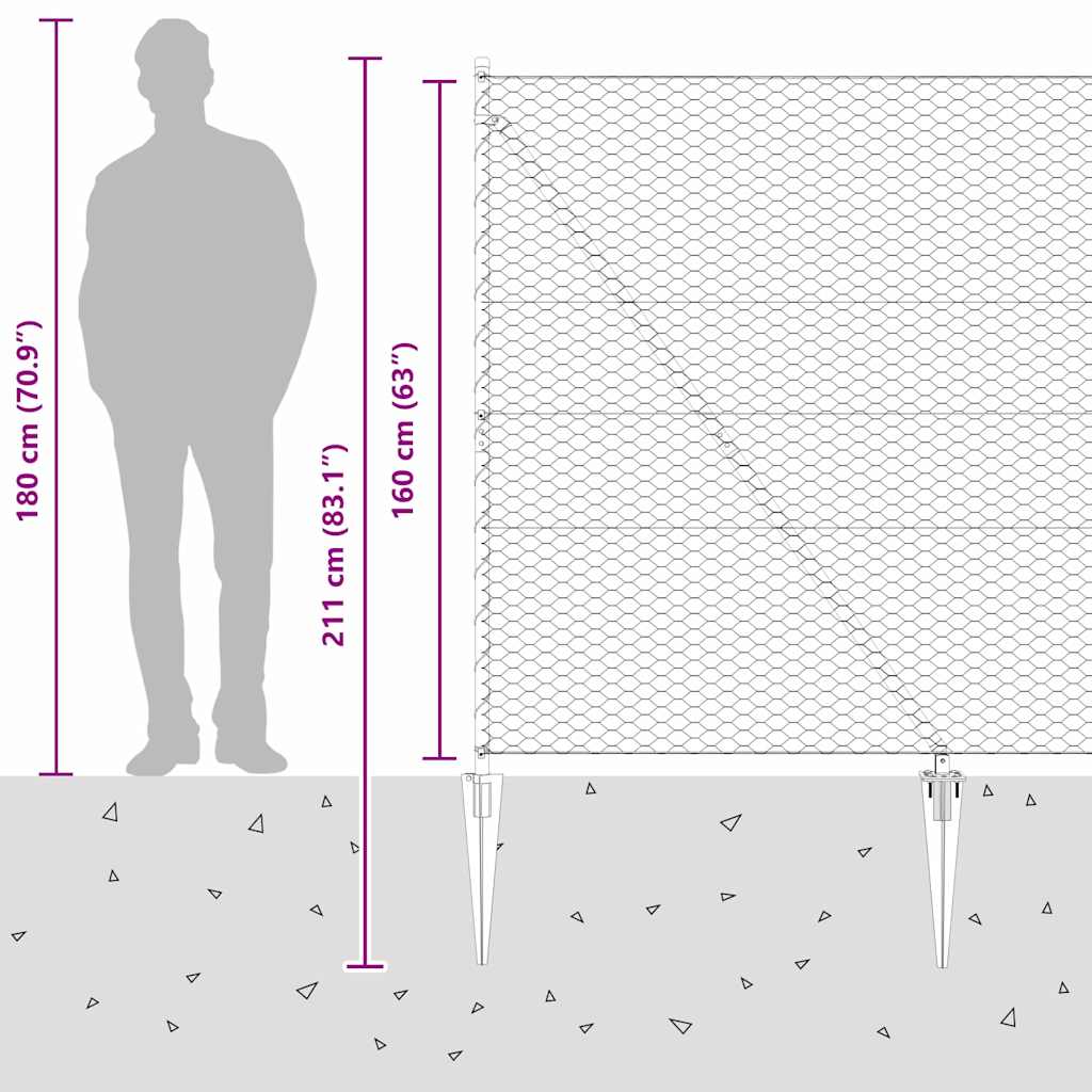 Zavareno žičano ograđivanje s bodljama 50 x 1,6 m (Š x V)
