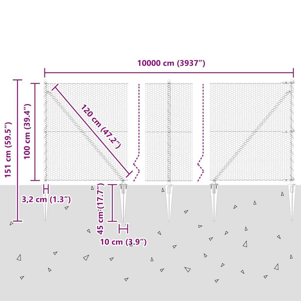 Zavareno žičano ograđivanje s bodljama 100 x 1 m (Š x V)