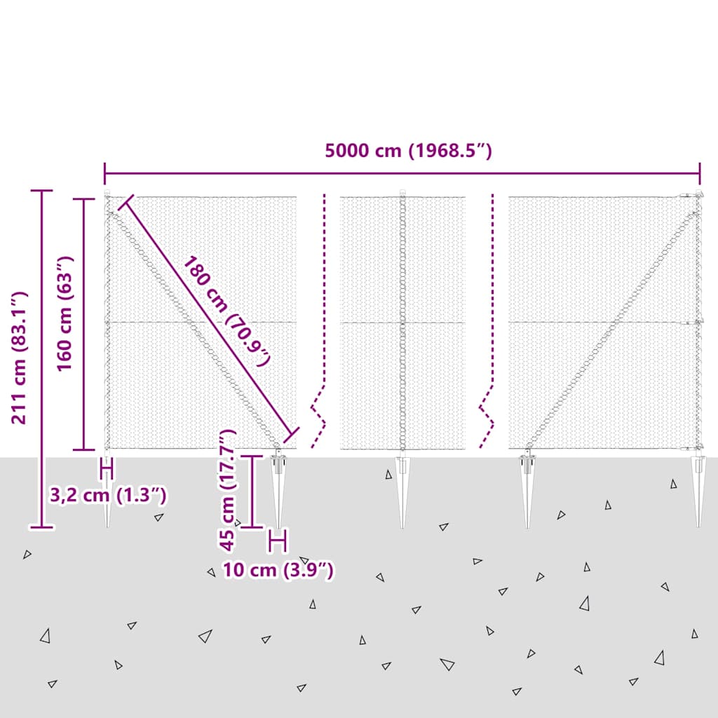 Zavareno žičano ograđivanje s bodljama 50 x 1,6 m (Š x V)