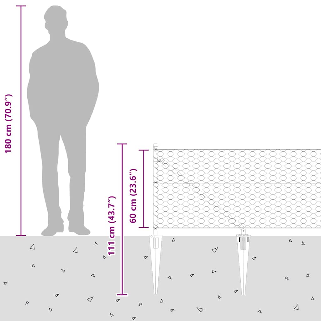 Zavareno žičano ograđivanje s bodljama 100 x 0,6 m (Š x V)