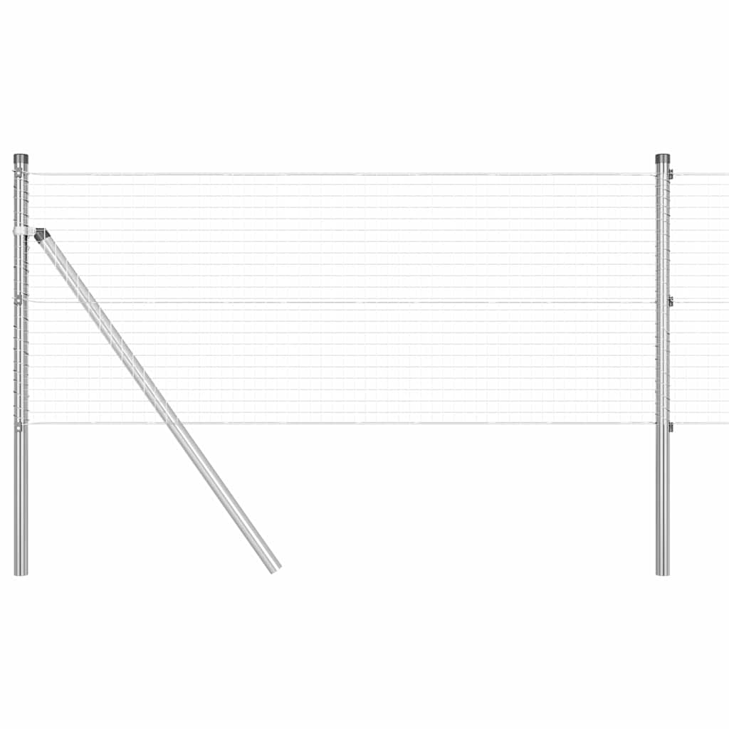Temeljna zavarena žičana ograda 10 x 0,6 m Srebrna Mreža