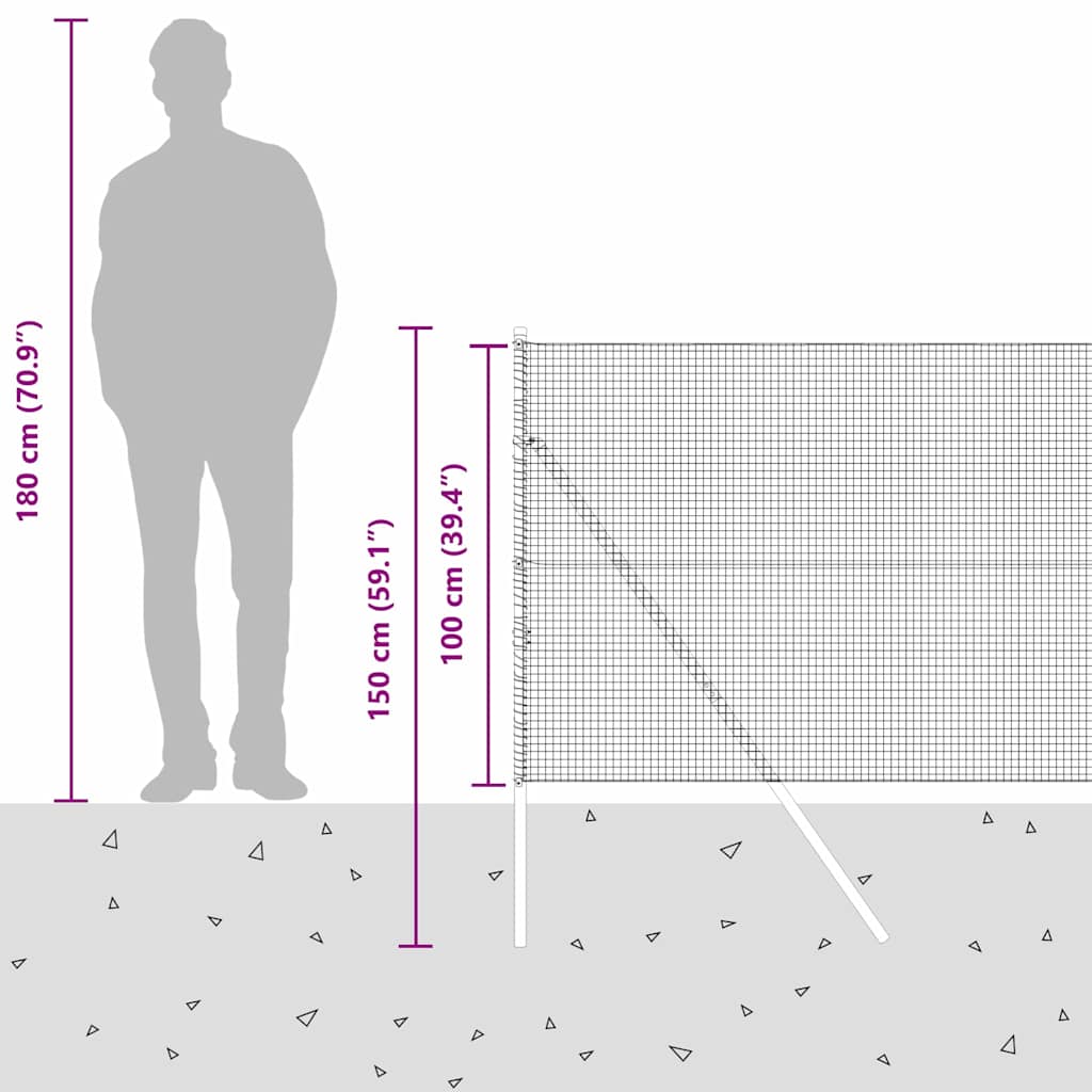 Temeljna zavarena žičana ograda 10 x 1 m (Š x V)