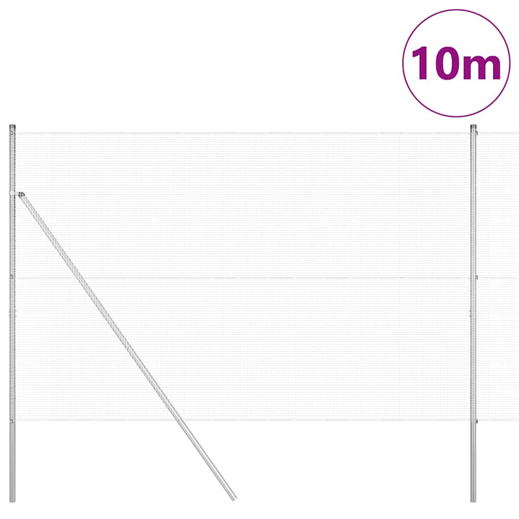 Temeljna zavarena žičana ograda 10 x 1,6 m Srebrna Mreža