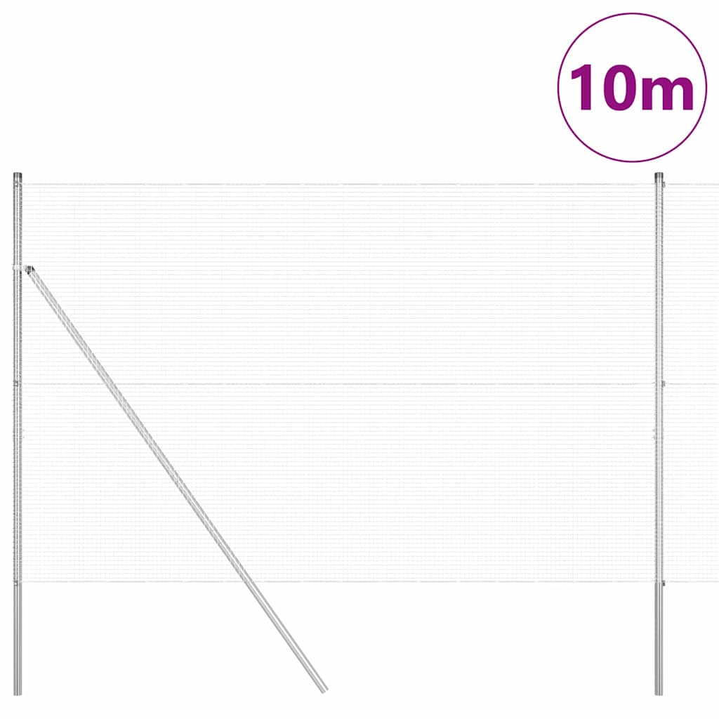 Temeljna zavarena žičana ograda 10 x 1,6 m Srebrna Mreža