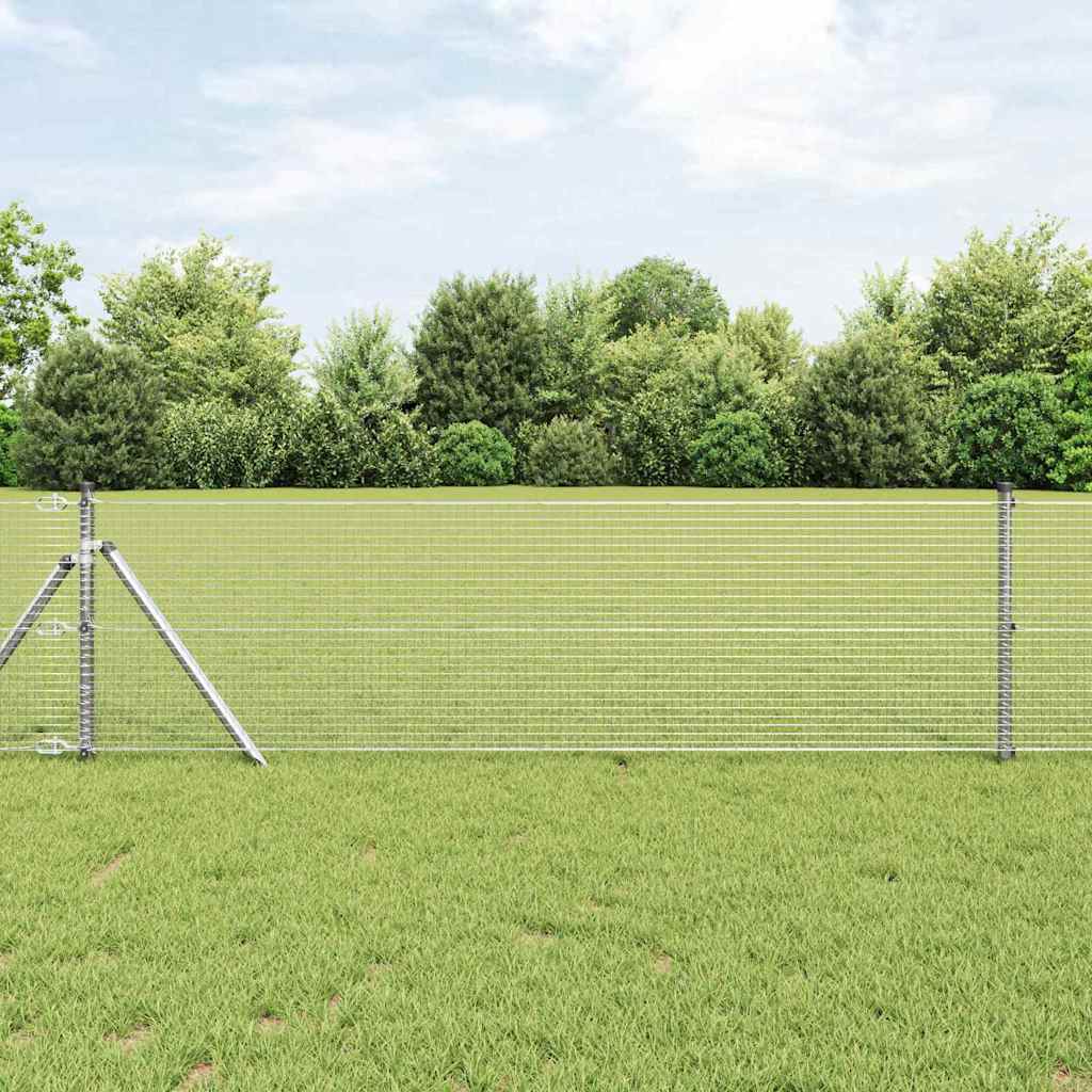 Temeljna zavarena žičana ograda 25 x 0,6 m Srebrna Mreža