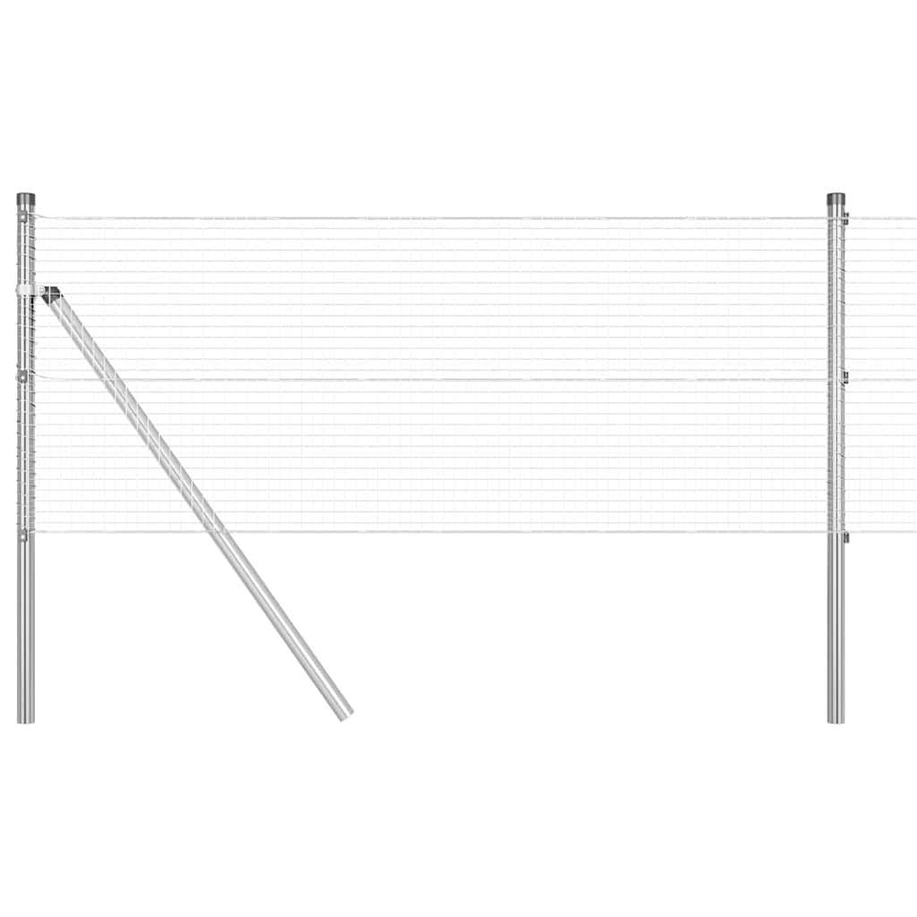 Temeljna zavarena žičana ograda 25 x 0,6 m Srebrna Mreža