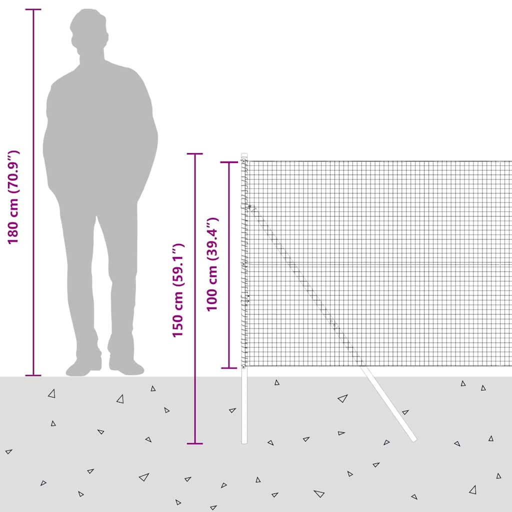 Temeljna zavarena žičana ograda 25 x 1 m (Š x V)