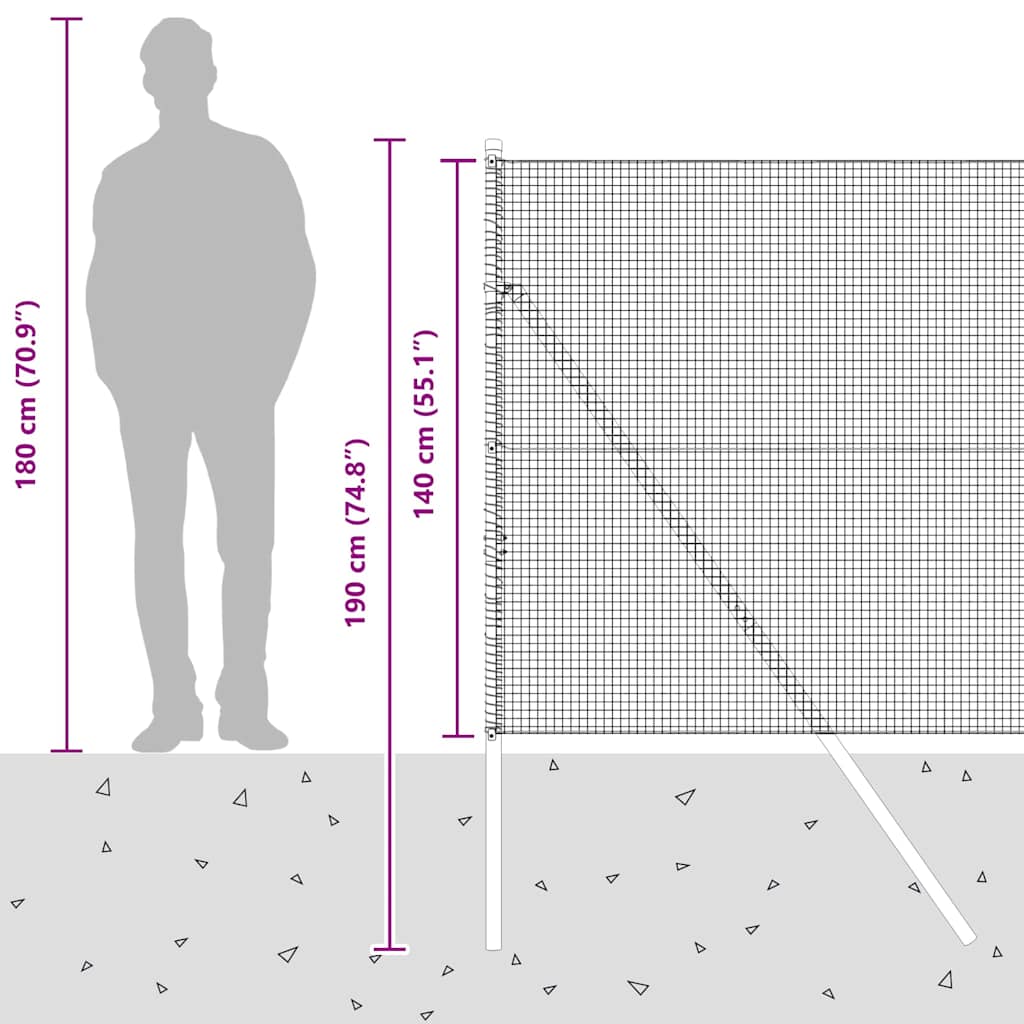 Temeljna zavarena žičana ograda 25 x 1,4 m Srebrna Mreža