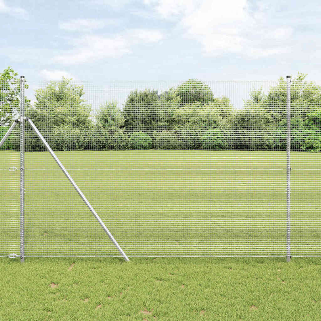 Temeljna zavarena žičana ograda 25 x 1,5 m Srebrna Mreža