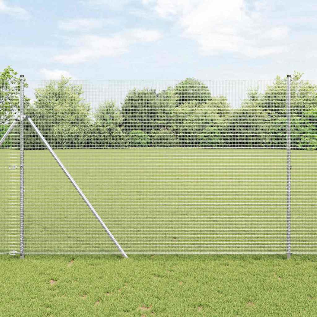 Temeljna zavarena žičana ograda 25 x 1,6 m Srebrna Mreža