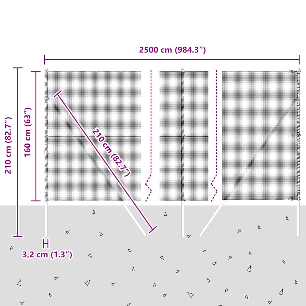 Temeljna zavarena žičana ograda 25 x 1,6 m Srebrna Mreža