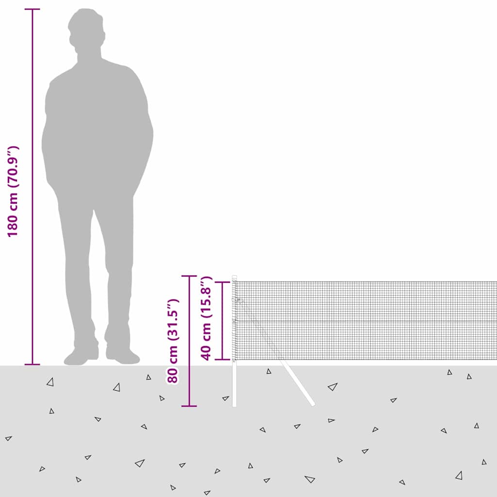 Temeljna zavarena žičana ograda 50 x 0,4 m Srebrna Mreža
