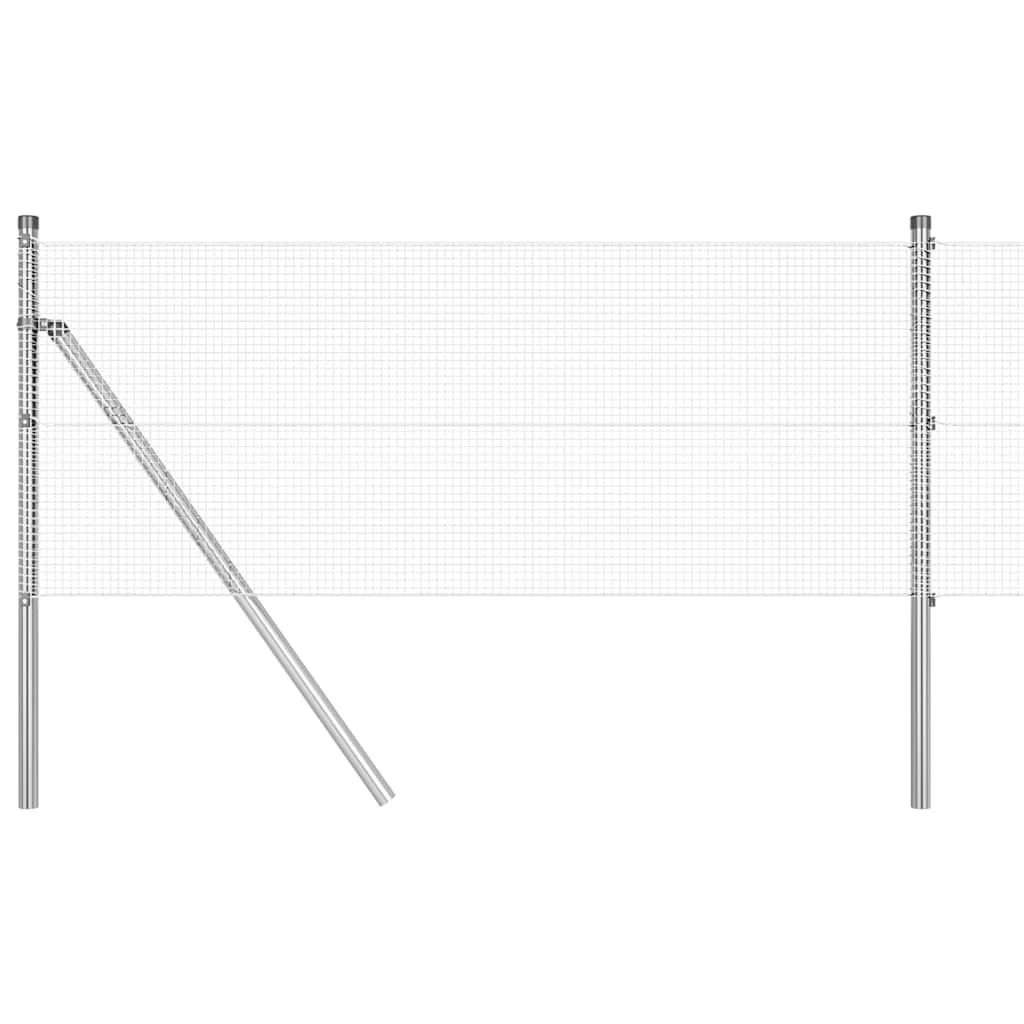 Temeljna zavarena žičana ograda 50 x 0,5 m Srebrna Mreža
