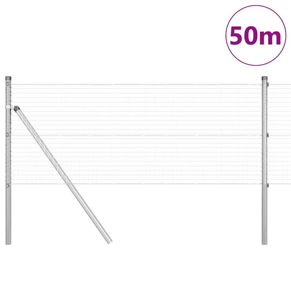 Temeljna zavarena žičana ograda 50 x 0,5 m Srebrna Mreža
