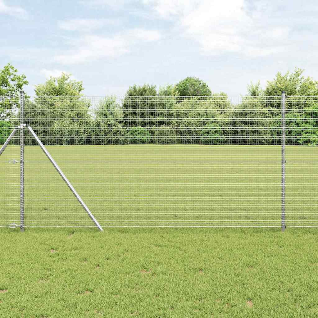Temeljna zavarena žičana ograda 50 x 1,4 m Srebrna Mreža