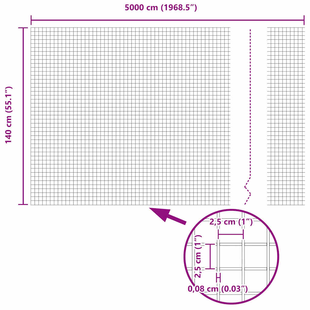 Temeljna zavarena žičana ograda 50 x 1,4 m Srebrna Mreža