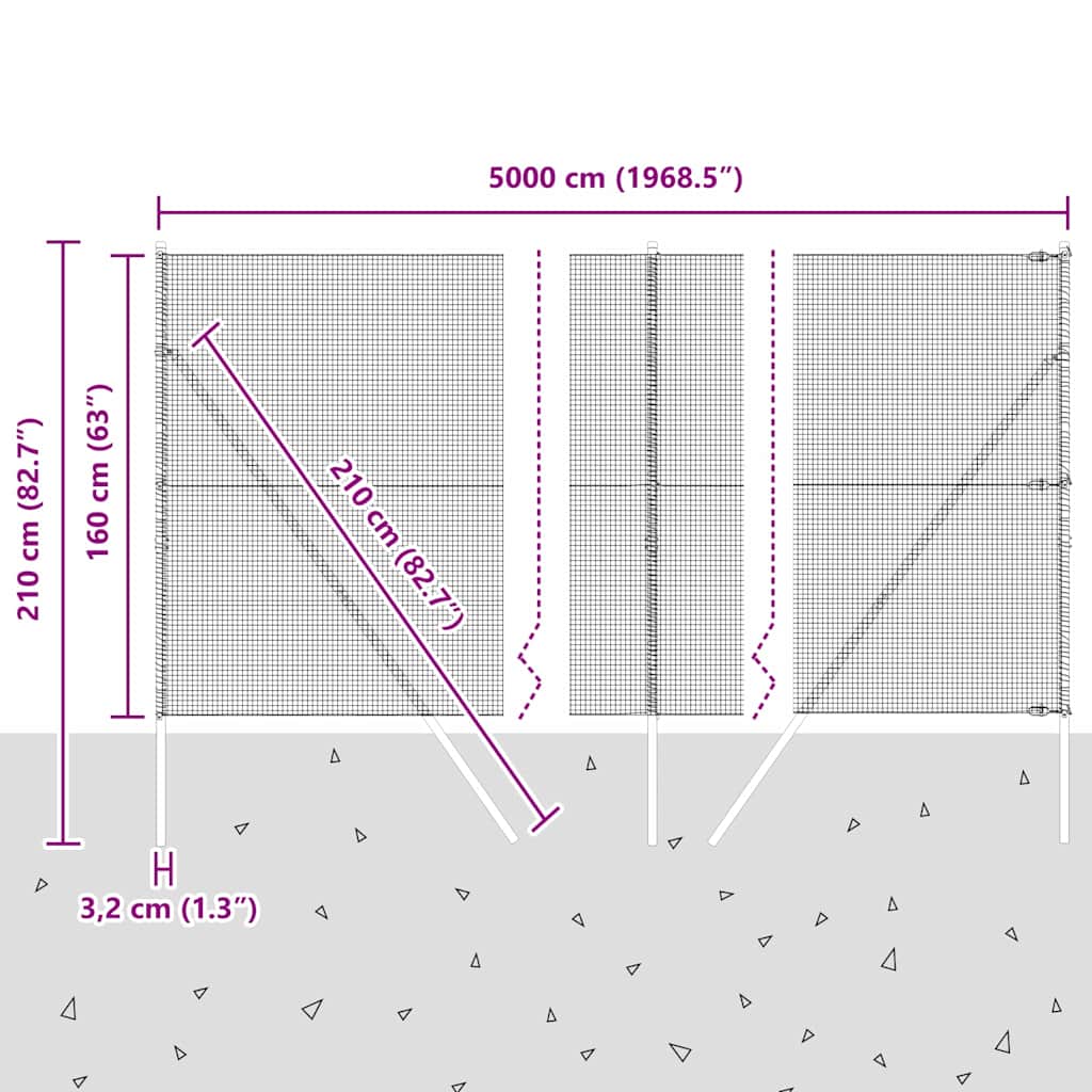 Temeljna zavarena žičana ograda 50 x 1,6 m Srebrna Mreža