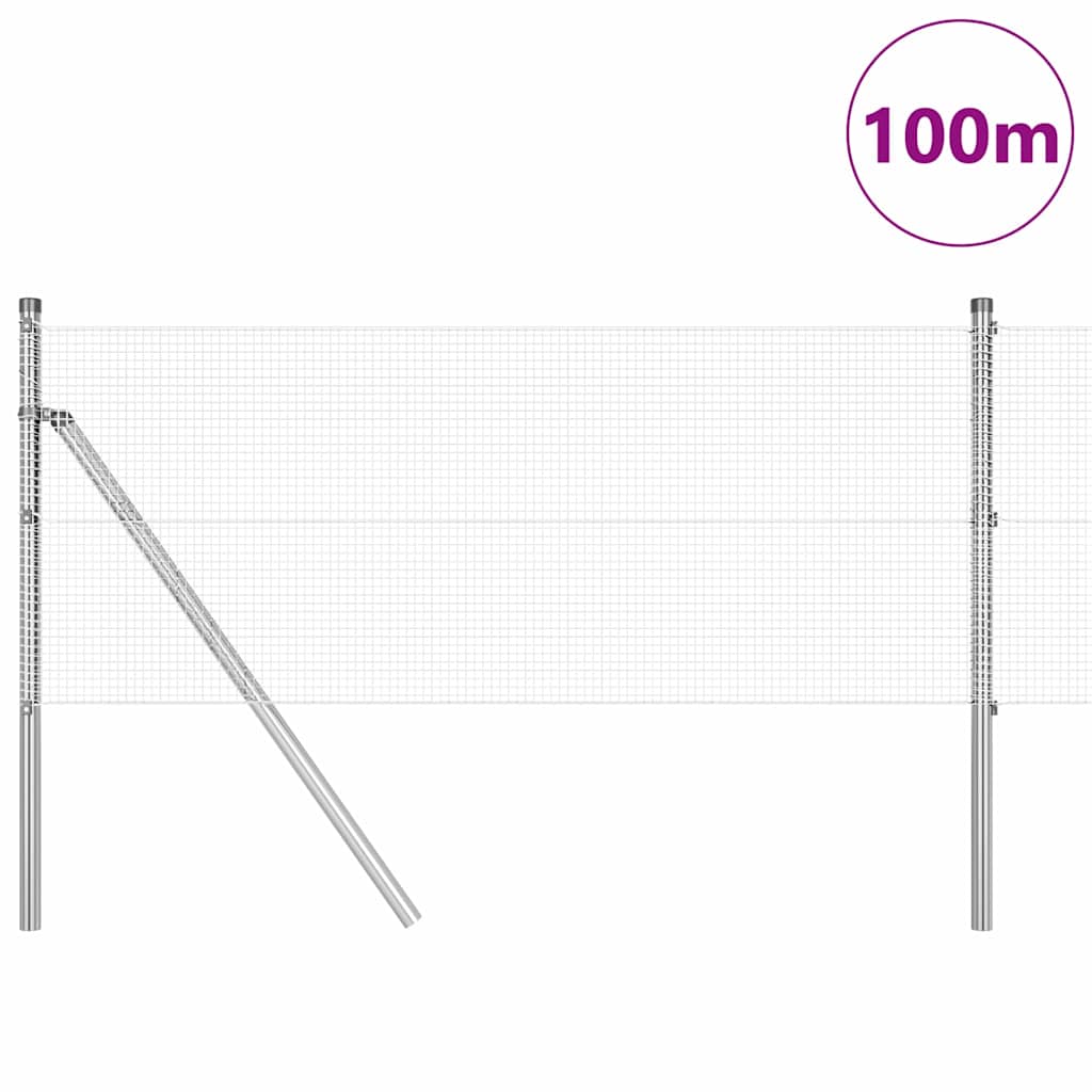 Temeljna zavarena žičana ograda 100 x 0,4 m Srebrna Mreža