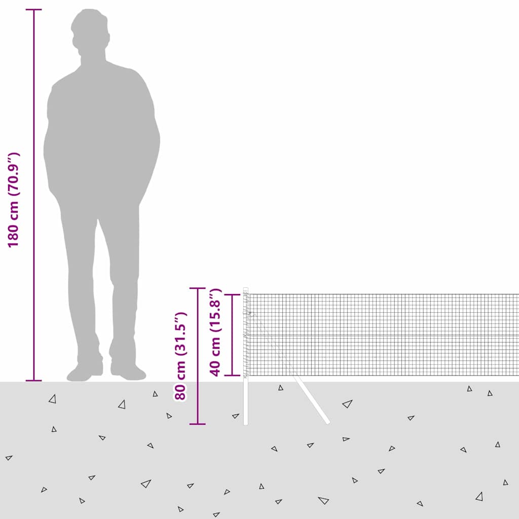 Temeljna zavarena žičana ograda 100 x 0,4 m Srebrna Mreža