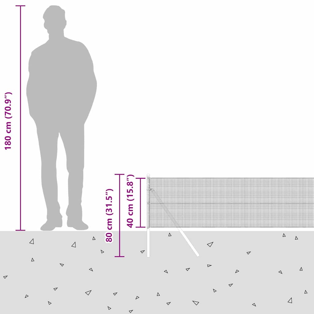 Temeljna zavarena žičana ograda 25 x 0,4 m Zelena Mreža