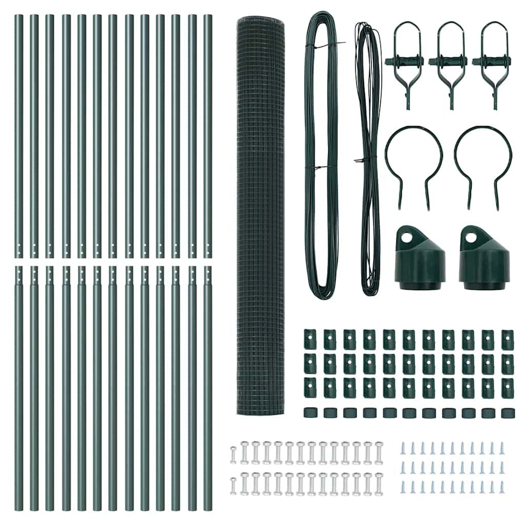 Temeljna zavarena žičana ograda 25 x 1,5 m Zelena Mreža