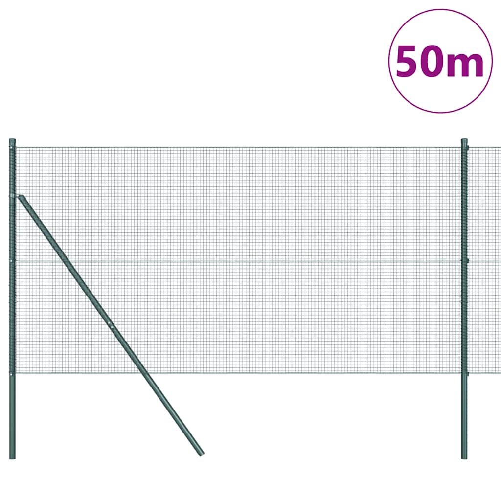 Temeljna zavarena žičana ograda 50 x 1 m Čelik premazan PVC-om