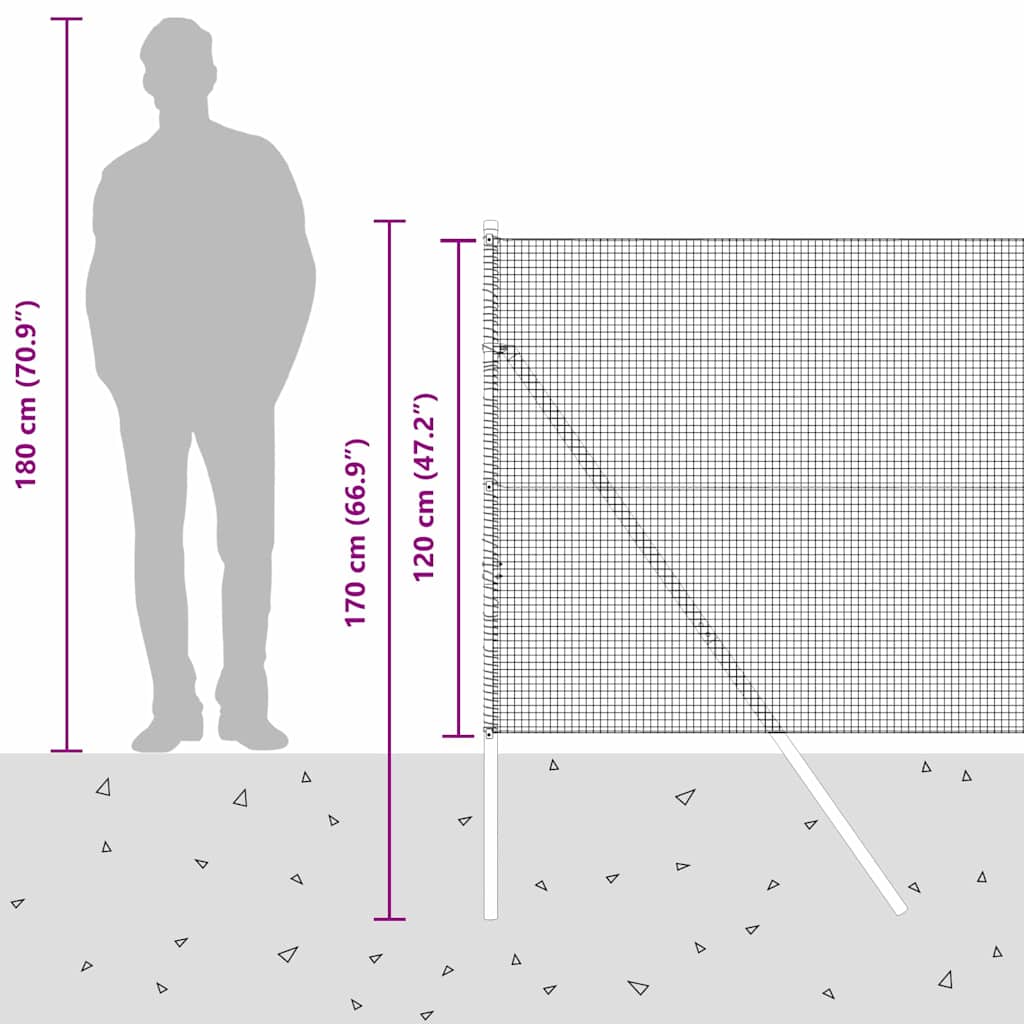 Temeljna zavarena žičana ograda 50 x 1,2 m Zelena Mreža