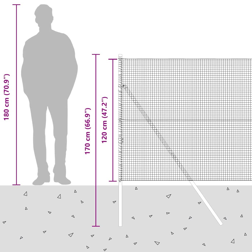Temeljna zavarena žičana ograda 10 x 1,2 m Siva Mreža