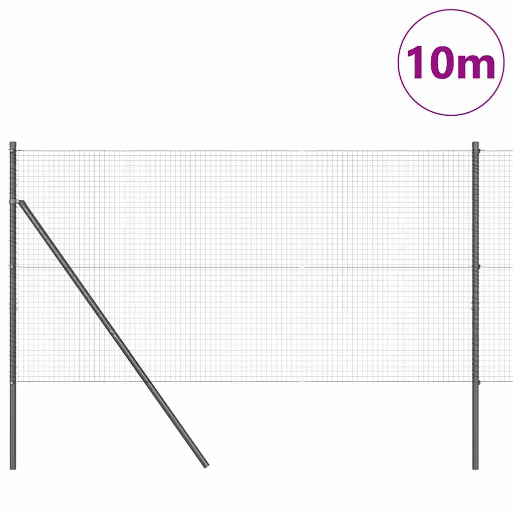 Temeljna zavarena žičana ograda 10 x 1,4 m Siva Mreža