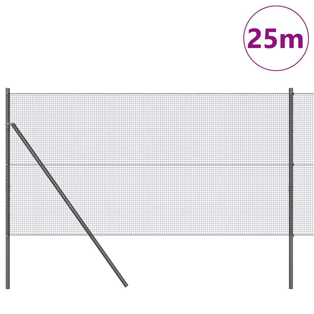 Temeljna zavarena žičana ograda 25 x 1,2 m Siva Mreža
