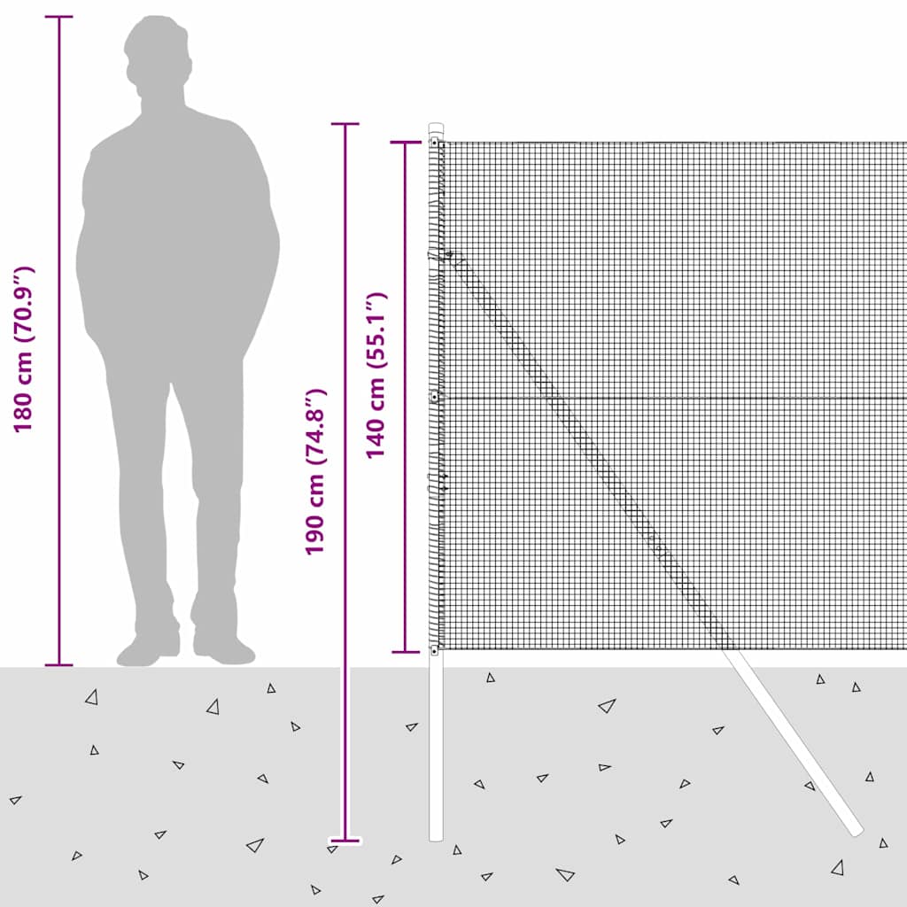 Temeljna zavarena žičana ograda 25 x 1,4 m Siva Mreža