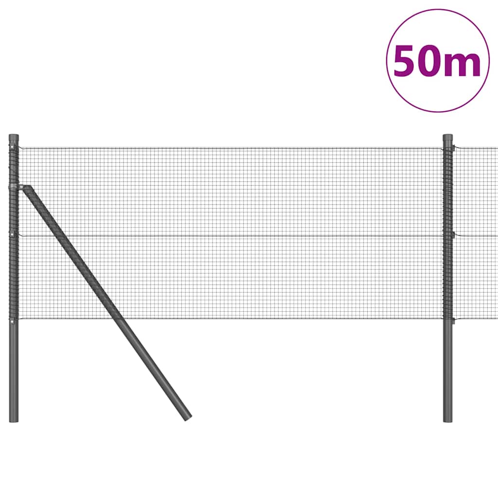 Temeljna zavarena žičana ograda 50 x 0,6 m Siva Mreža