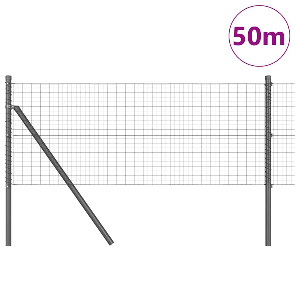 Temeljna zavarena žičana ograda 50 x 0,6 m Siva Mreža