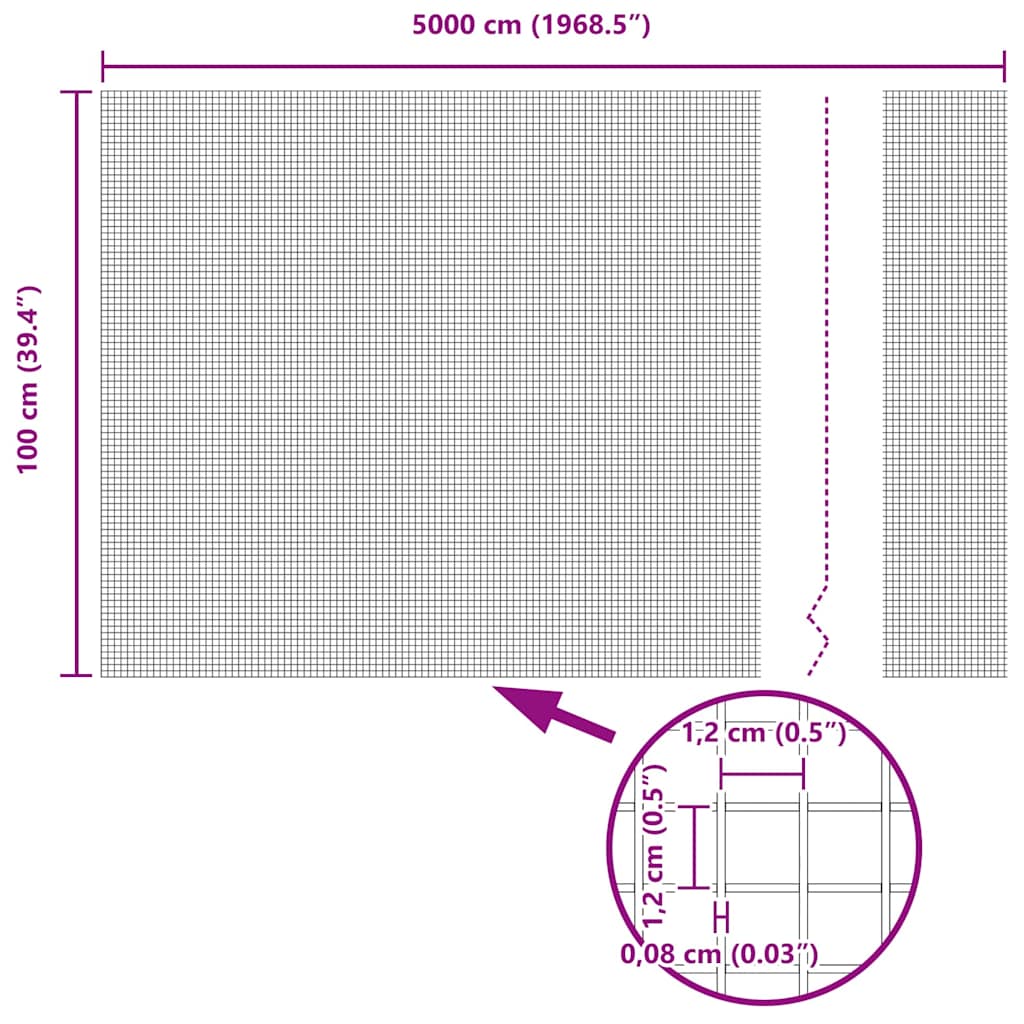 Temeljna zavarena žičana ograda 50 x 1 m (Š x V)