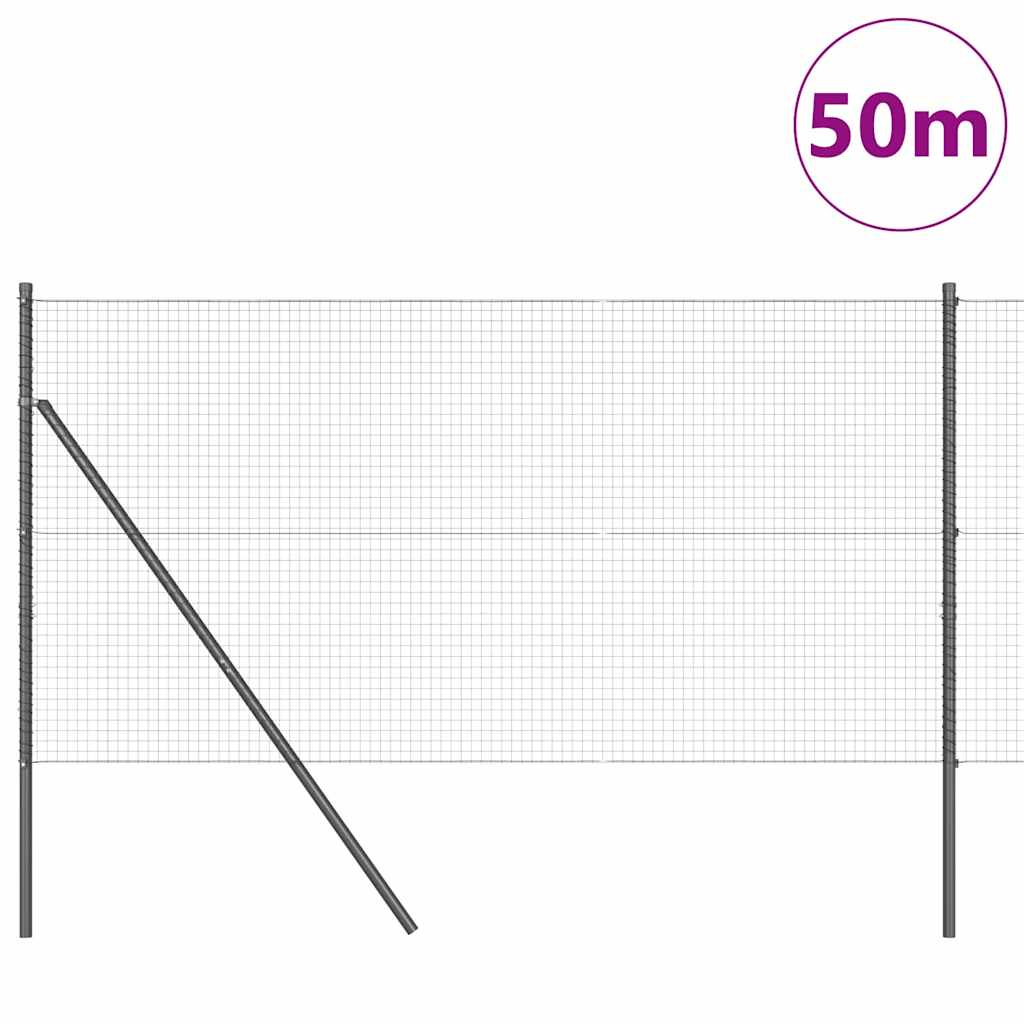 Temeljna zavarena žičana ograda 50 x 1 m Čelik premazan PVC-om