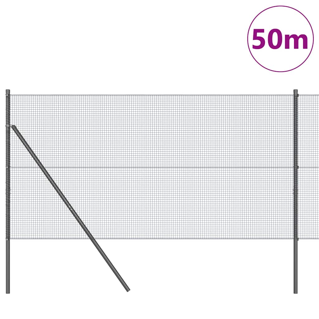 Temeljna zavarena žičana ograda 50 x 1,2 m Siva Mreža