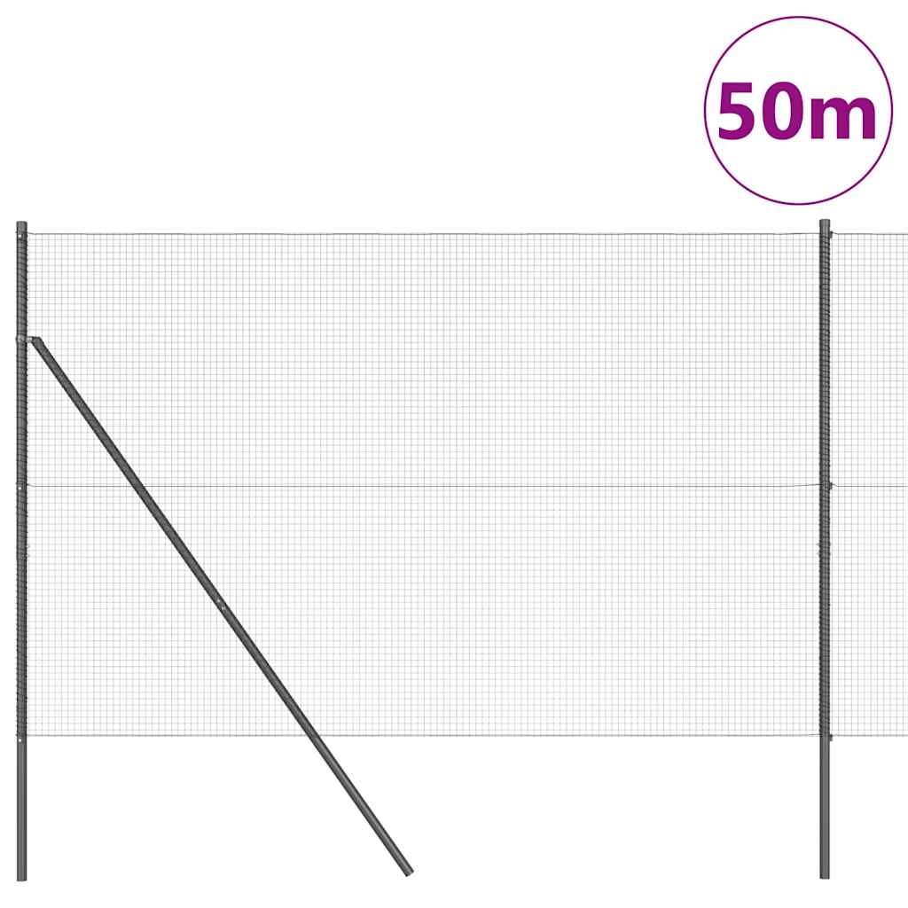 Temeljna zavarena žičana ograda 50 x 1,4 m Siva Mreža