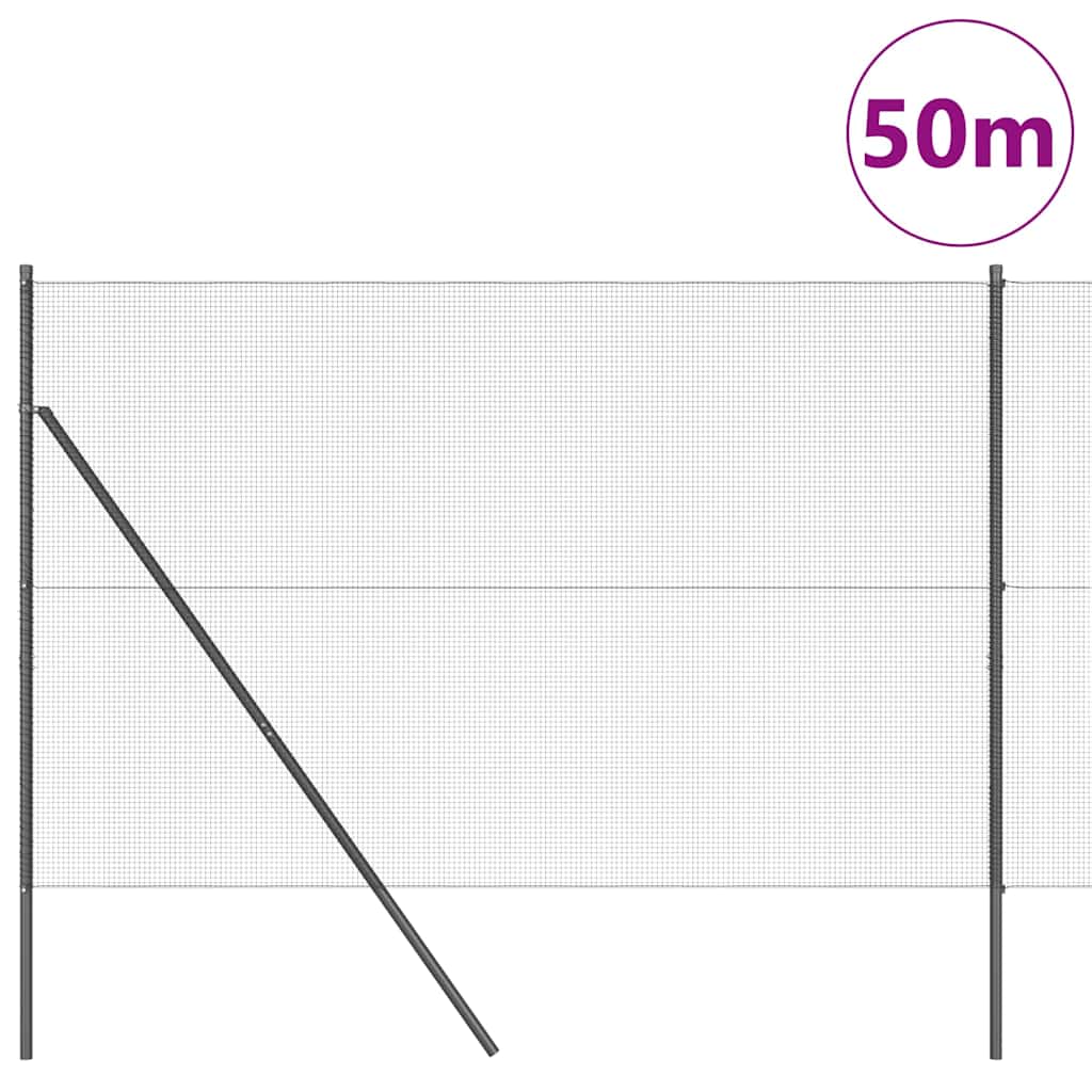 Temeljna zavarena žičana ograda 50 x 1,5 m Siva Mreža