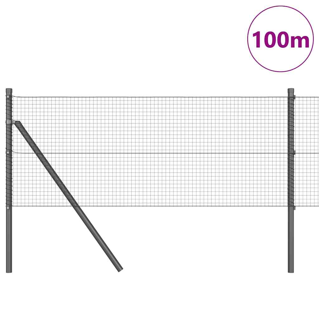 Temeljna zavarena žičana ograda 100 x 0,5 m Siva Mreža