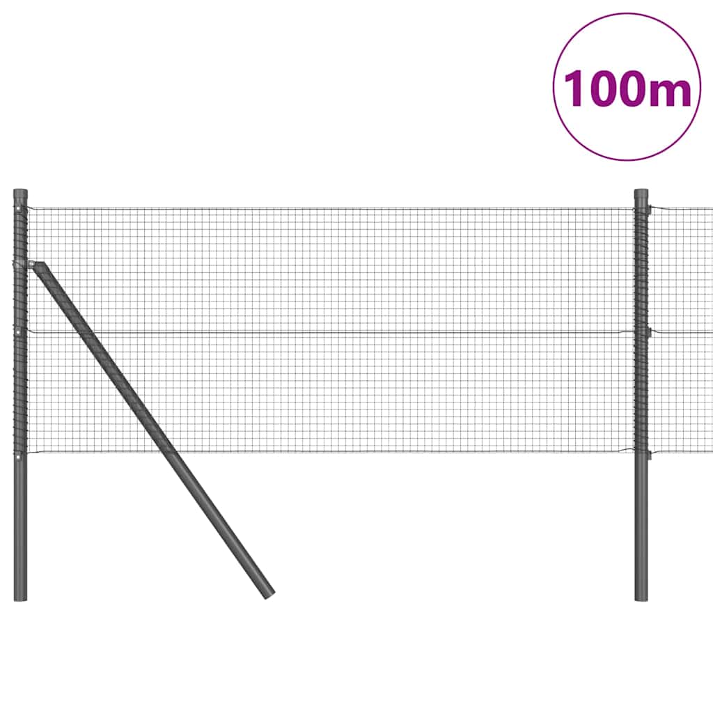 Temeljna zavarena žičana ograda 100 x 0,6 m Siva Mreža