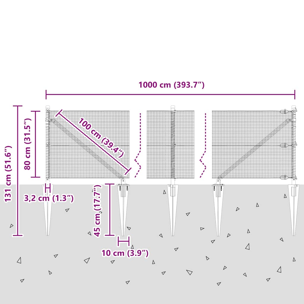 Zavareno žičano ograđivanje s bodljama 10 x 0,8 m Srebrna Mreža