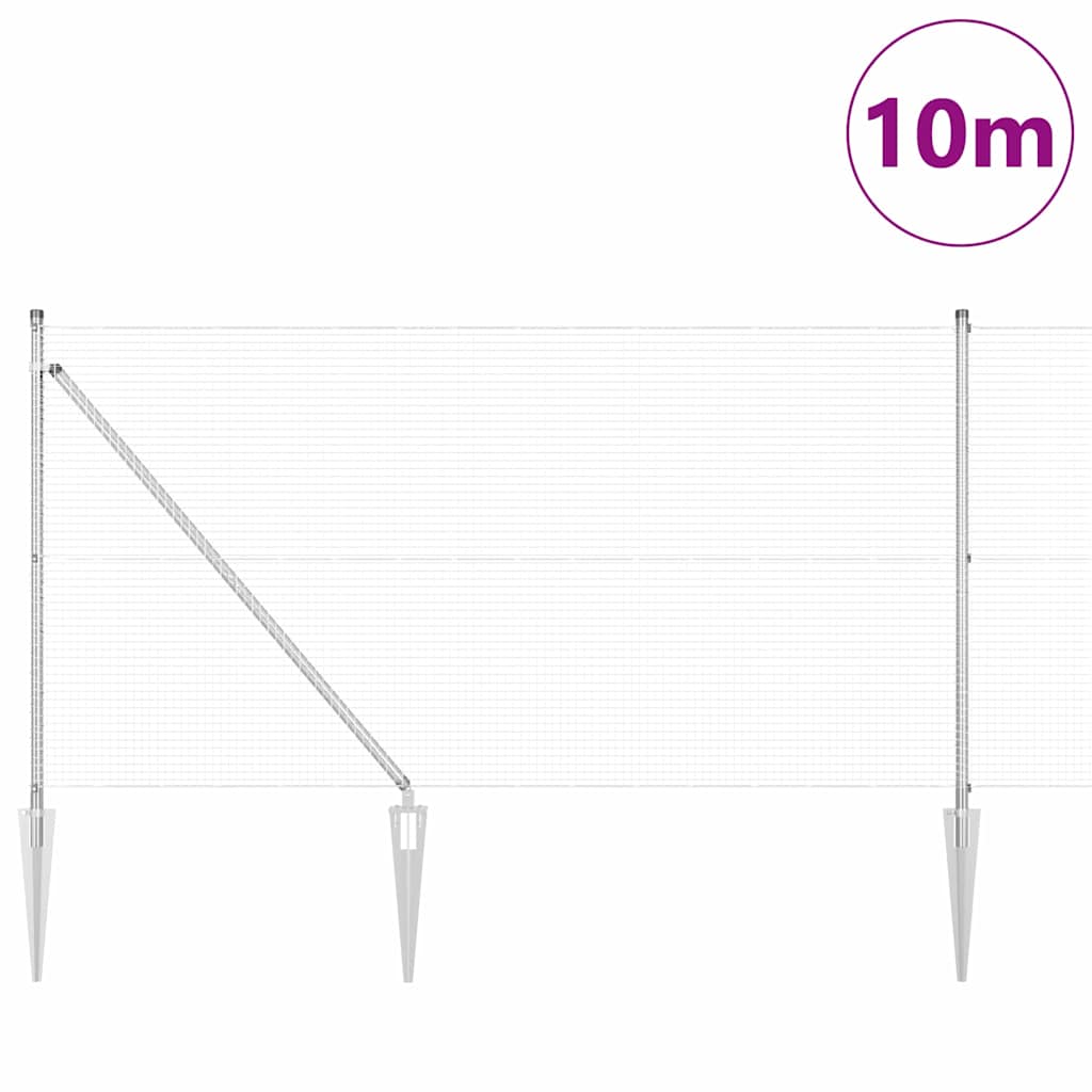 Zavareno žičano ograđivanje s bodljama 10 x 0,8 m Srebrna Mreža