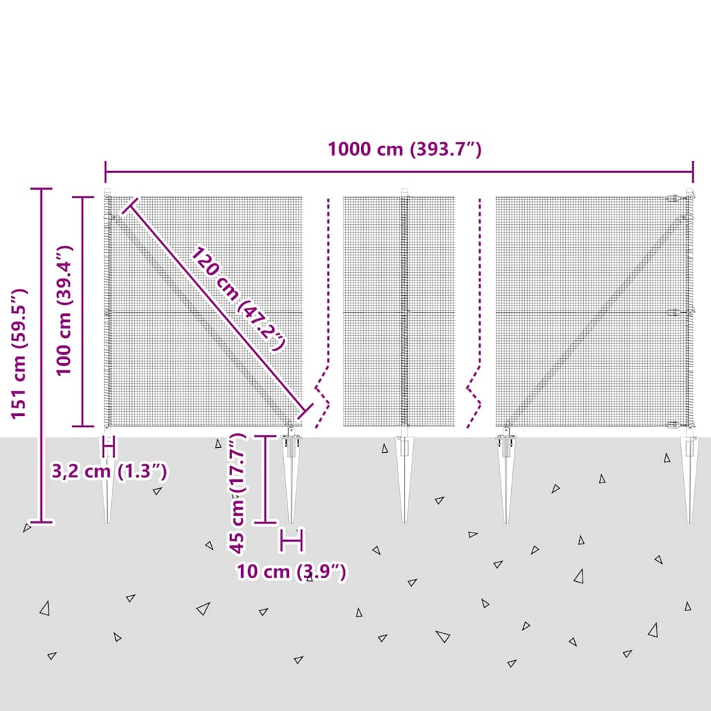 Zavareno žičano ograđivanje s bodljama 10 x 1 m Srebrna Mreža
