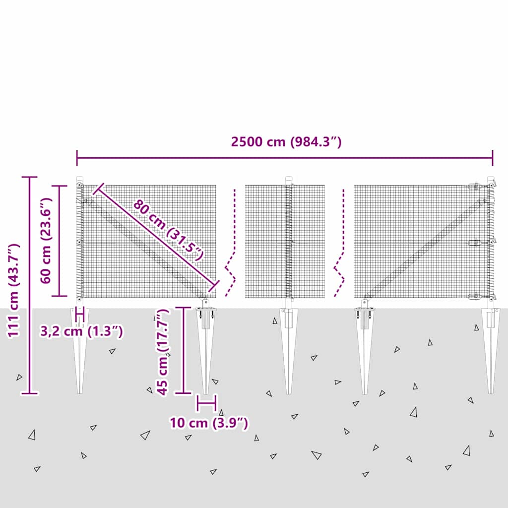 Zavareno žičano ograđivanje s bodljama 25 x 0,6 m Srebrna Mreža