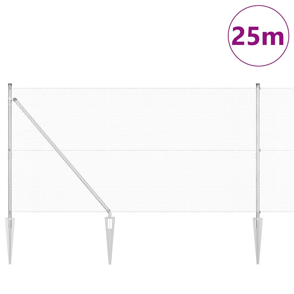 Zavareno žičano ograđivanje s bodljama 25 x 1,2 m Srebrna Mreža