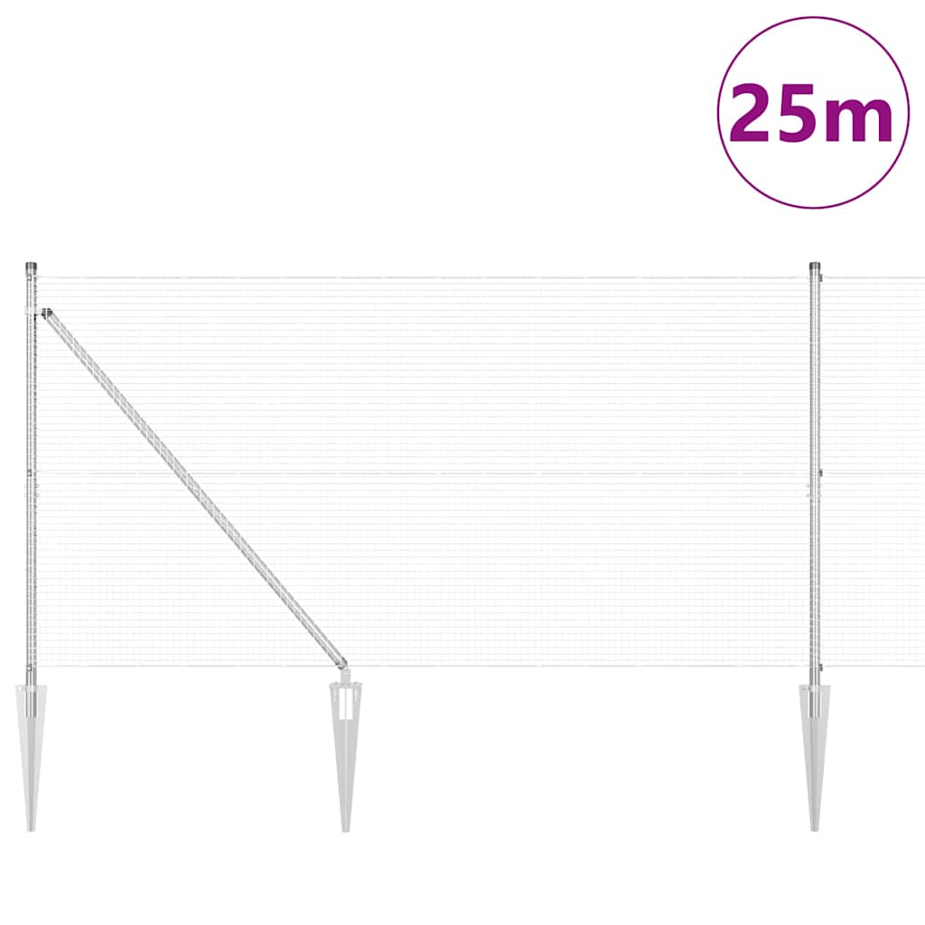 Zavareno žičano ograđivanje s bodljama 25 x 1,2 m Srebrna Mreža